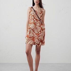 Banana Republic NWT Linen-Blend Square-Neck Mini Shift Dress With Pockets